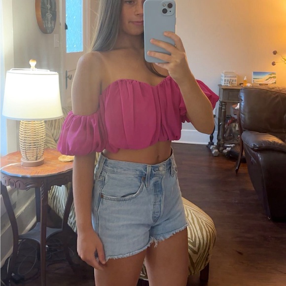 Mable pink off the shoulder top - Picture 1 of 3
